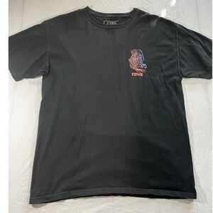 Cove Surf T-Shirt Black Mens Large Astronaut Jellyfish Space Graphic Made in USA